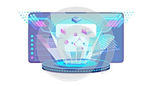 Holographic Interface Display Icon - Future Tech, Data Digital UI, vector design Generative AI