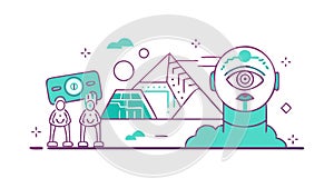 Holographic Interface and Human-AI Interaction, Future Tech, vector design Generative AI