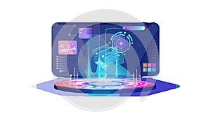 Holographic Interface Tech Display Futuristic Screen Vector, vector design Generative AI