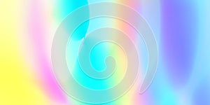 Holographic iridescent background, holograph foil texture. Vector color gradient of abstract rainbow mesh blend for hologram