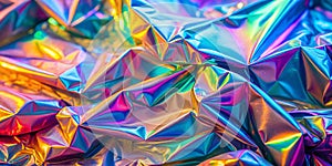 Holographic Rainbow Foil Iridescent Texture Abstract Hologram Background photo