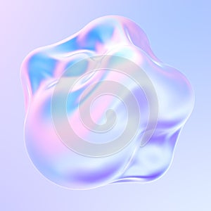 Holographic liquid metal 3D shape fluid bubbles