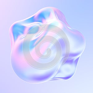 Holographic liquid metal 3D shape fluid bubbles photo