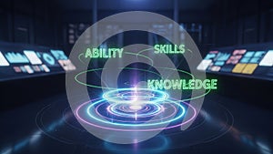 Cutting edge three dimensional holograms present emerging technological innovations clearly