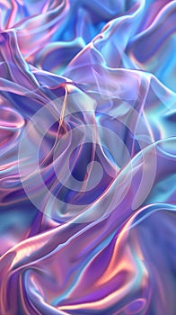 Holographic satin drapery with mesmerizing color fluidity. AI generated