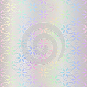 Holographic seamless pattern. Hologram effect metal foil. Rainbow holo background. Iridescent spectrum design. Pastel neon color. photo