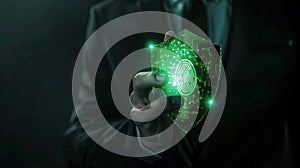 The holographic security shield.AI generated image photo