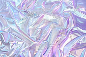 Holographic silk folds in a kaleidoscope of pastel shades. AI generated