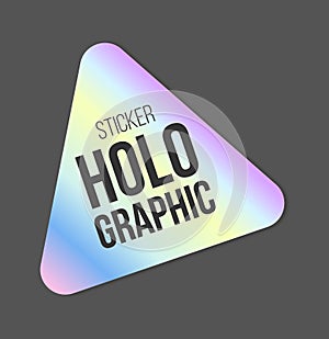 Holographic stickers. Holography gloss shapes. Vector gradient labels mockup