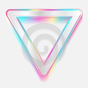 Holographic triangle frame geometric abstract tech background