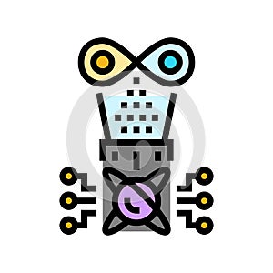 holography quantum technology color icon vector illustration