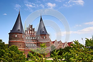 The Holstein Gate (Holstentor) in Lubeck