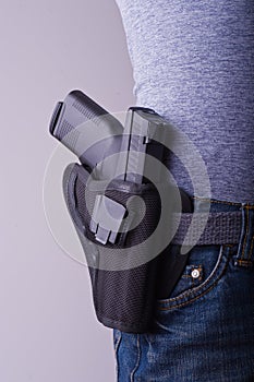 Holstered gun