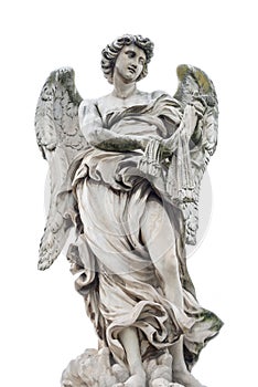 Holy angel at Ponte Sant Angelo, isolated at white background, R