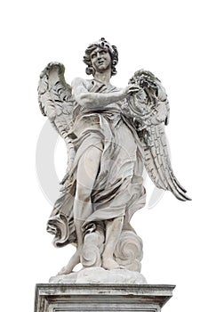 Holy angel at Ponte Sant Angelo, isolated at white background, R