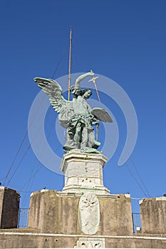 Holy Angel sculpture of the Castle of the Holy Angel. Initially built as a mausoleum for emperor and his family photo