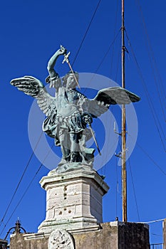 Holy Angel sculpture of the Castle of the Holy Angel. Initially built as a mausoleum for emperor and his family photo