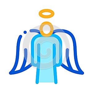 Holy angel with wings icon vector outline illustration