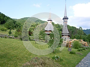 The Holy Barsana Monastery, made of stone and wood, Maramures County