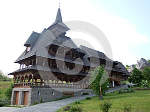 The Holy Barsana Monastery, made of stone and wood, Maramures County