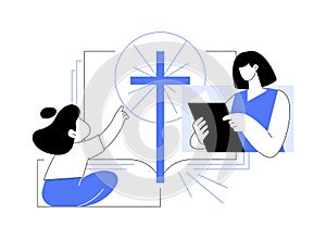 Holy bible abstract concept vector illustration.