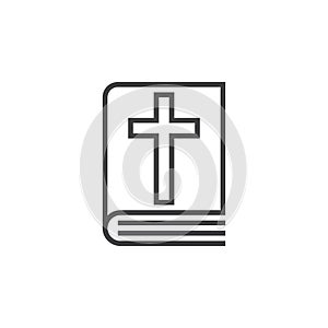 Holy Bible book line icon, outline vector sign, linear pictogram