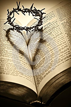 Holy Bible and The Crown of Thorns photo