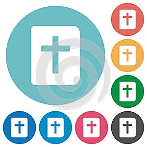 Holy bible flat round icons