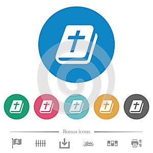 Holy bible flat round icons