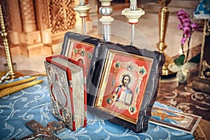 Holy Bible and Orthodox icons prepared