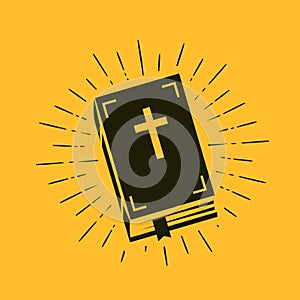 Holy Bible symbol. Worship, church, psalm icon. Vector illustration