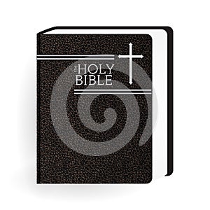 Holy Bible. Vector Vintage Leather Brown Book