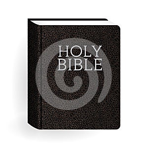 Holy Bible. Vector Vintage Leather Brown Book