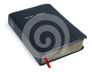 Holy Bible on white photo