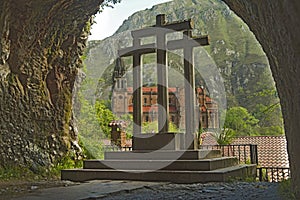 Holy cave, Our lady of Covadonga Cave, Asturias, Spain