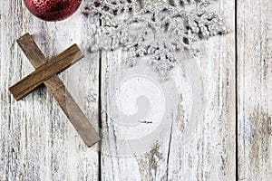 Holy Christian Cross and Christmas Holiday Theme Background