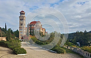 Holy Church of Saint Nectarios of Aegina (island of Egina in the Greek Islands, Greece, Europe, Mediterranean sea)