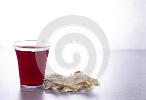 Holy Communion of the Christian Faith of Wine and Unleavened Bread