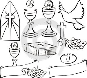 Holy communion - vector symbols
