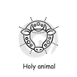 Holy cow line icon. Editable vector illustration