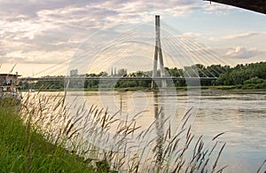 Holy Cross Bridge over Vistula river in Warsaw Poland