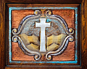 Holy Cross Carved in Wood