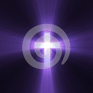 Holy cross purple light flare