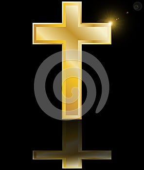 Holy cross symbol of Christian faith on a blac