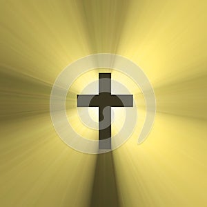 Holy cross symbol sun light flare