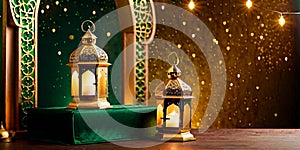 Holy eid ul fitr Islamic Artistic background, Eid greeting creative Card or banner background