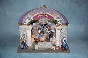 The Holy Family Christ the Child Christmas Nativity Scene Birth of the Child Jesus with Mother Mary Joseph and Shepherds
