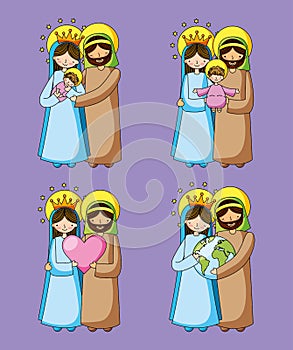 Holy family christian cartoons