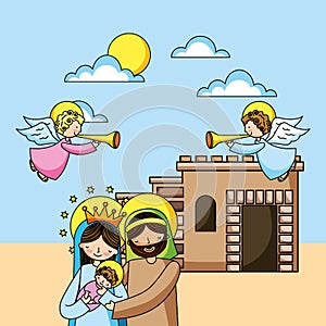 Holy family christian cartoons