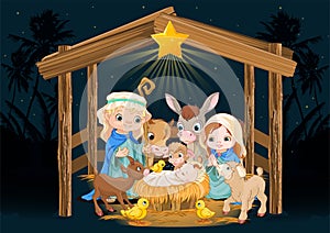 Holy Family at Christmas night